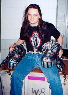 Me holding Gene's legendary Dragon Boots!